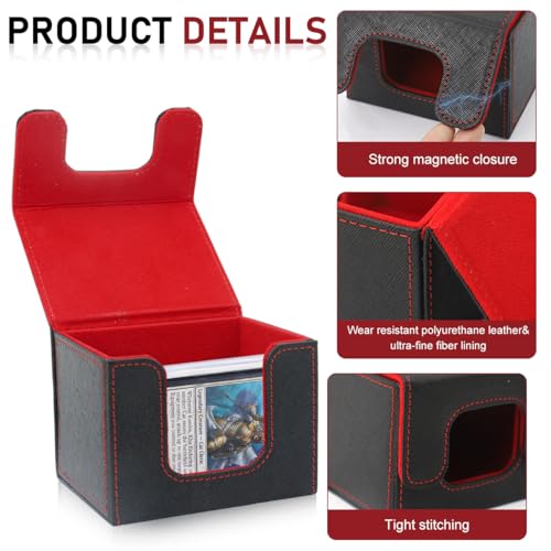 PATPAT Cards Organizer Box PU Hard Shell Storage Box for Casino Cards Game Cards Magnetic Closure Design Card Storage Box Tabletop Game Cards Holder, 104x85x80mm PATPAT Cards Organizer Box PU Hard Shell Storage Box for Casino Cards Game Cards Magnetic Closure Design Card Storage Box Tabletop Game Cards Holder, 104x85x80mm